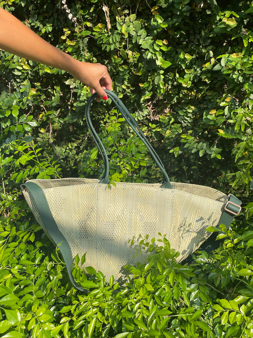 xl basket bag in blue feather for preorder