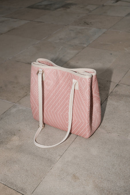 trabaho twist tote in pink/red preorder